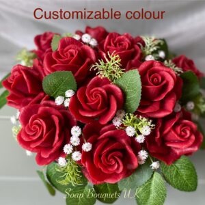 Bouquet of soap roses-red roses. Customizable gift for her