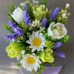 Gifts for Her – Soap Flower Bouquet with Tulips, Daisies & Lavender
