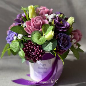 Handmade Flower Soap Arrangement in Purple colours