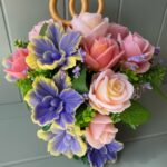 anniversary gift – a handcrafted soap flower bouquet with roses & orchids.