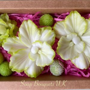 white orchids - handmade vegan soap flowers