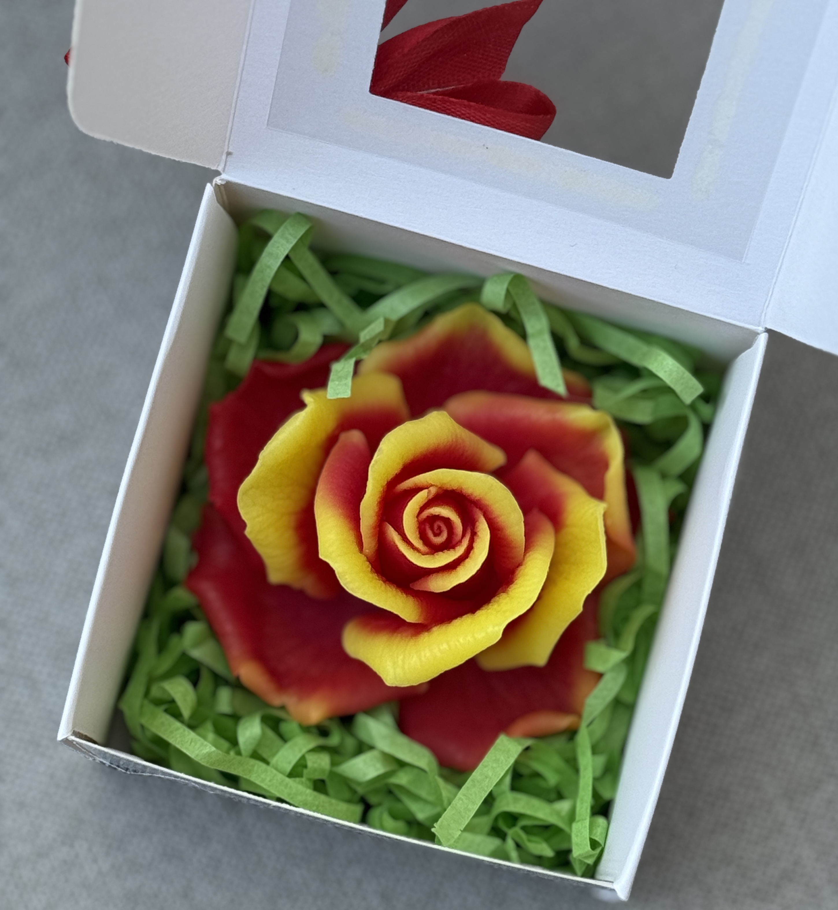 yellow red rose soap