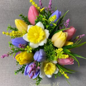 Flower Soap Arrangement – Handmade Spring Bouquet with Tulips & Daffodils