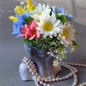 Soap Flower Arrangement -wildflower bouquet - Countryside home decor - bluebells