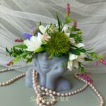 Elegant Solid Soap Flowers in Gypsum Vase – Perfect Gift for Those Who Have Everything