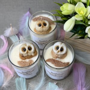 owl gifts uk - customizable personalized owl candles