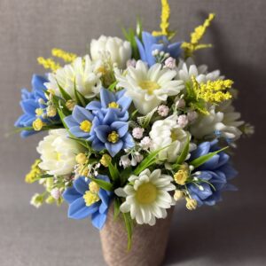 Mother’s Day gift for mum UK handmade Daisies and Bluebells soap flower bouquet