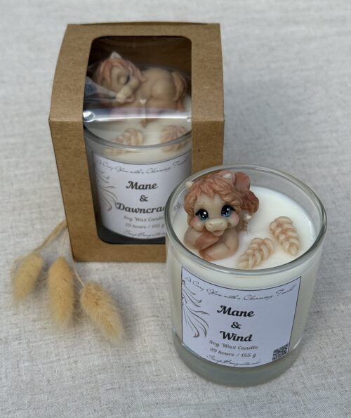 Horse candle gift box with handmade soy candle – equestrian gift for horse lovers